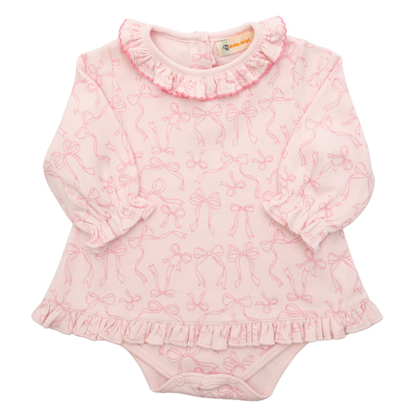 Bow Print Skirted Ruffle Bubble