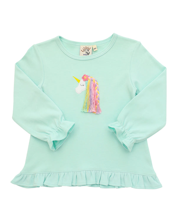 Unicorn LS Ruffle Top