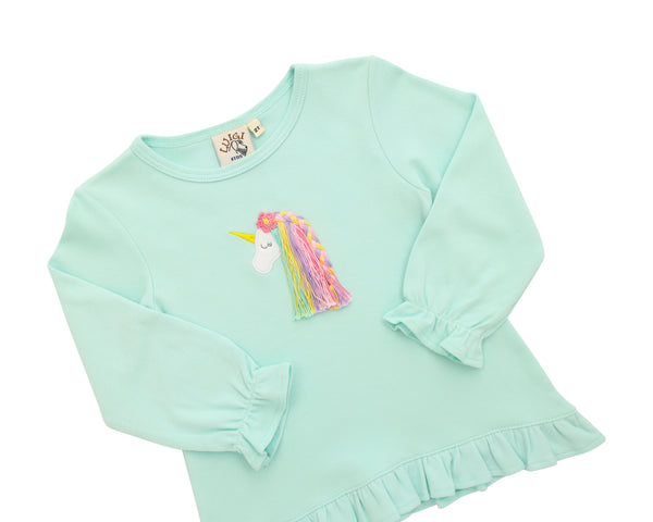 Unicorn LS Ruffle Top