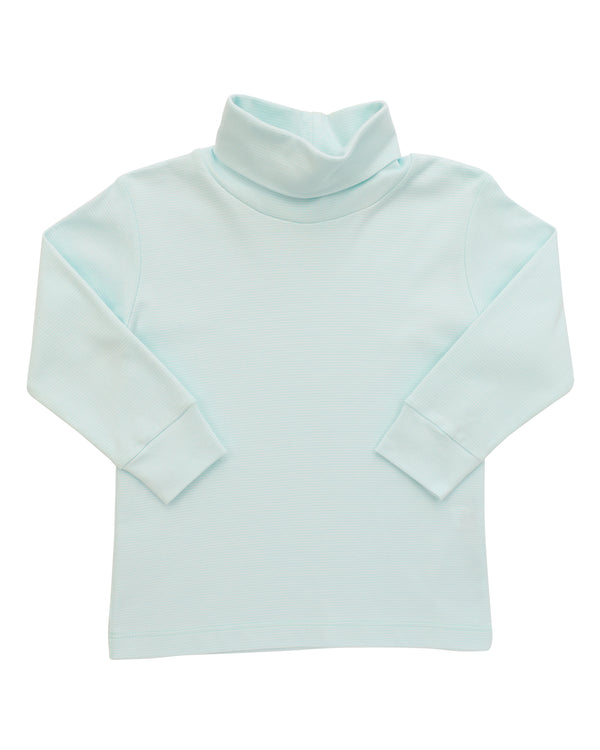 Thin Stripe Turtleneck- Lt. Jade/White