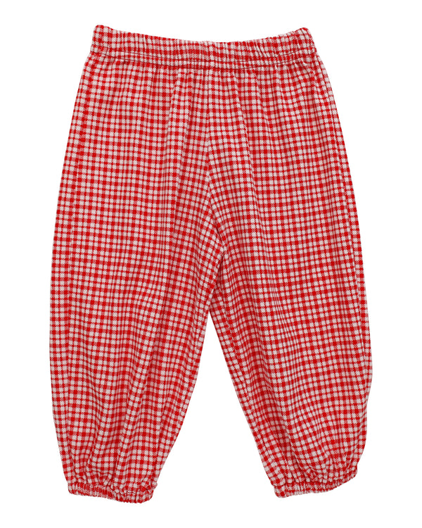 Bloomer Pants- Deep Red Window Pane