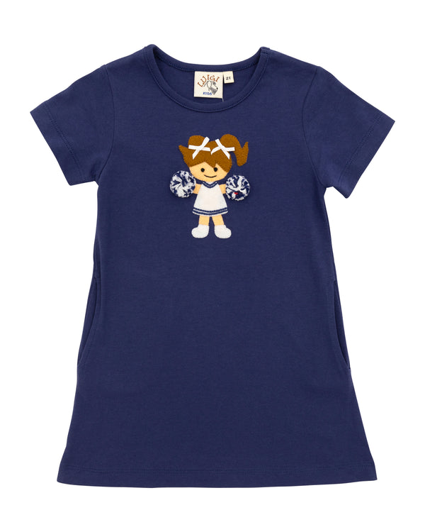 Cheerleader Pocket Dress- Dark Royal
