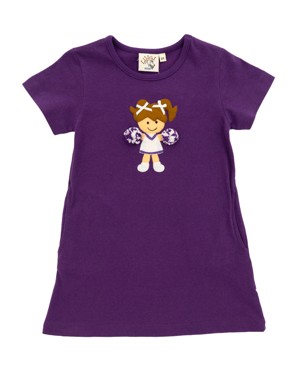Cheerleader Pocket Dress- Purple