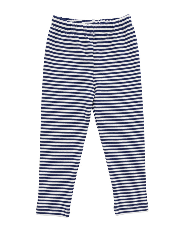Straight Leggings- Dark Royal Stripe