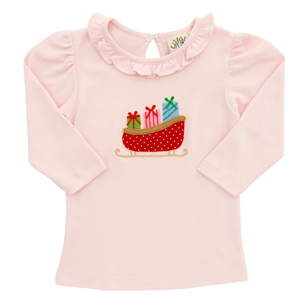 Christmas Sleigh Ruffle Top