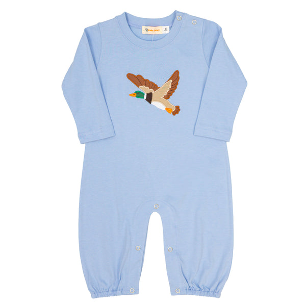 Soaring Mallard LS Romper- Sky Blue