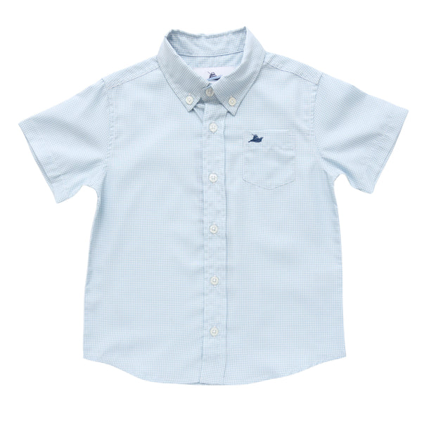 Performance Dress Shirt- Blue Fog Gingham