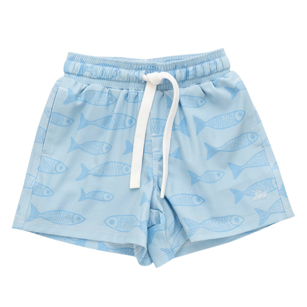Swim Trunks- Blue Fish
