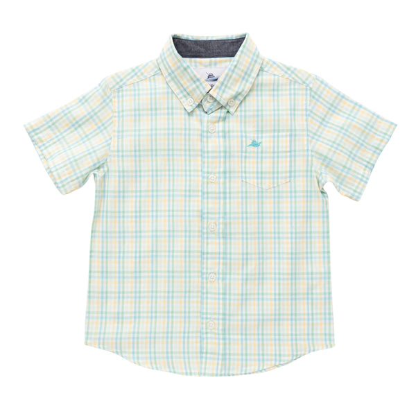 SS Dress Shirt- Green/Turquoise