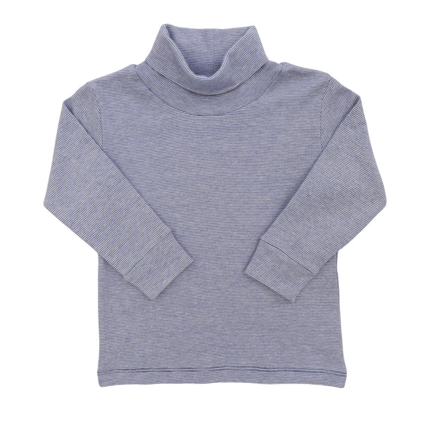 Thin Stripe Turtleneck- Royal/White