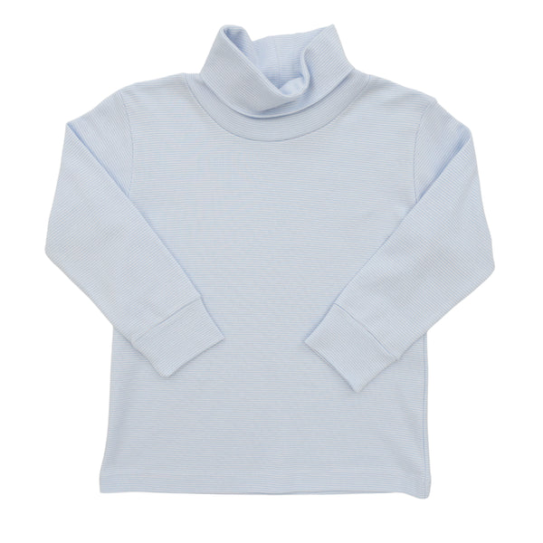 Thin Stripe Turtleneck- Baby Blue/White