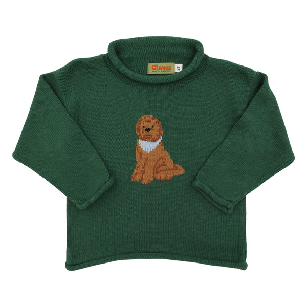 Goldendoodle Sweater- Light Hunter Green
