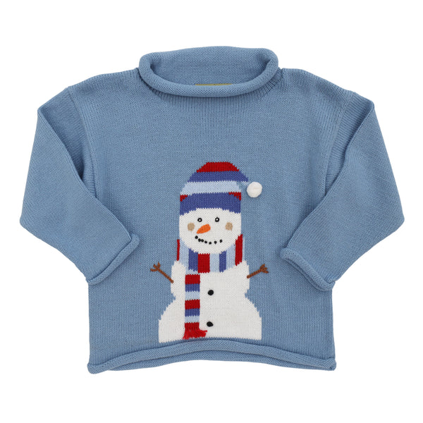 Cozy Snowman Sweater- Chambray