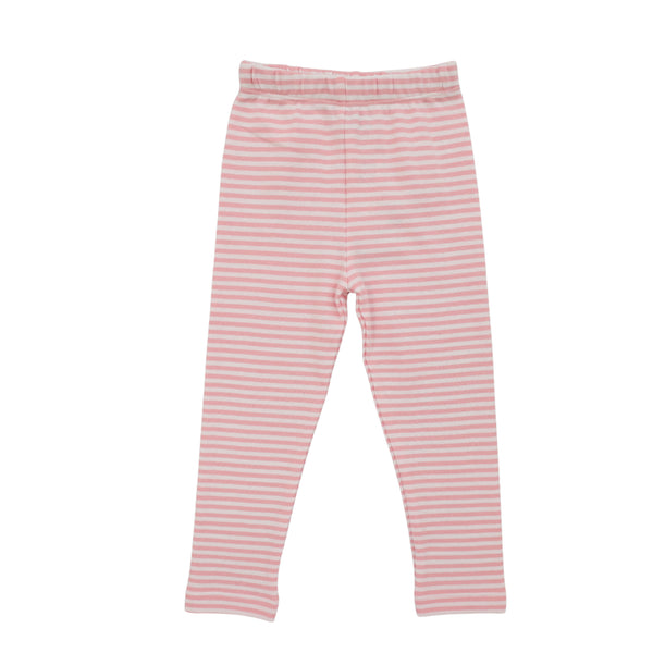Straight Leggings- Light Pink/White Stripe