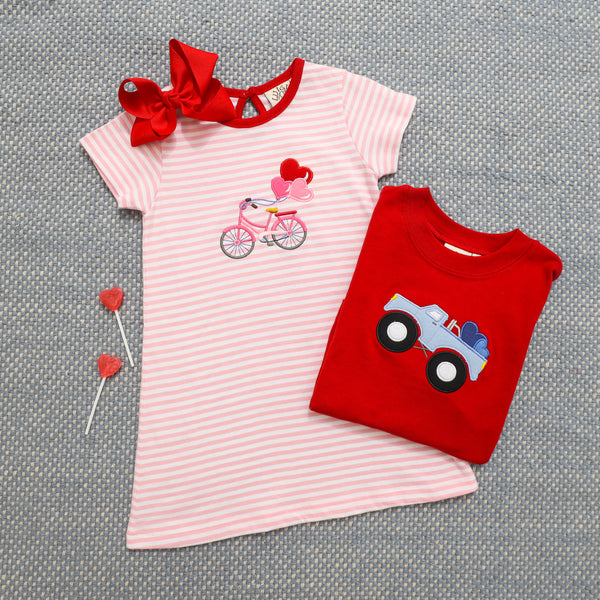 Trio Hearts Bicycle Dress