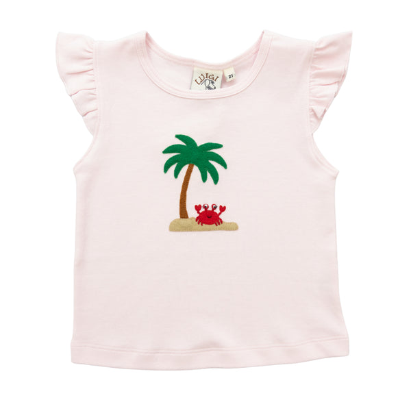 Crab Island Flutter Sleeve Blouse