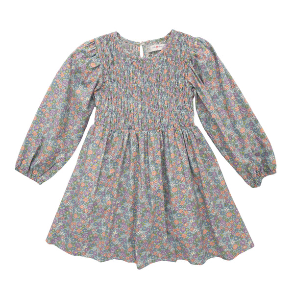 Emily Smocked Dress- Blue
