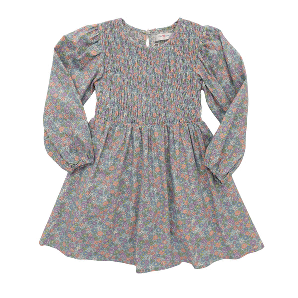 Emily Smocked Dress- Blue