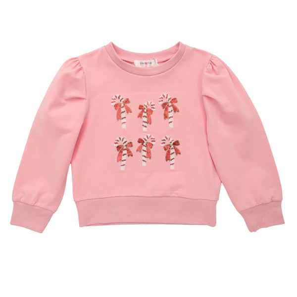 Sequin Candy Cane Puff LS Shirt