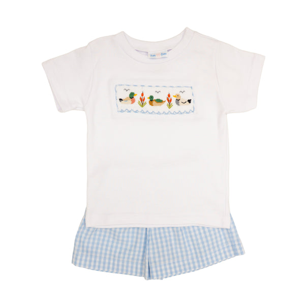 Mallard Ducks Smocked Tom Short Set