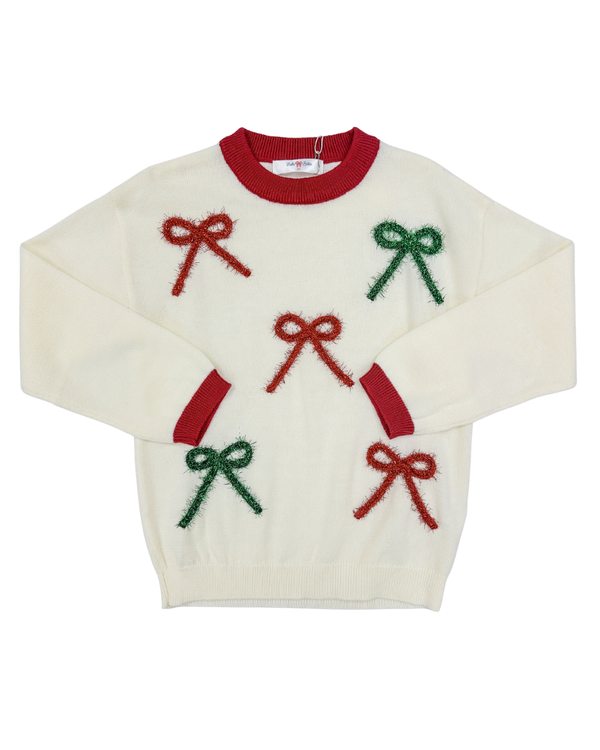Christmas Bows LS Sweater