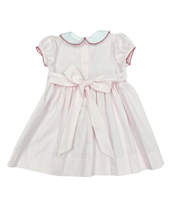 Holiday Wreath Smocked Collared Dress