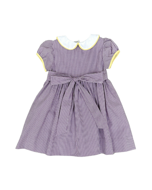 Tiger Pocket Dress- Purple Gingham