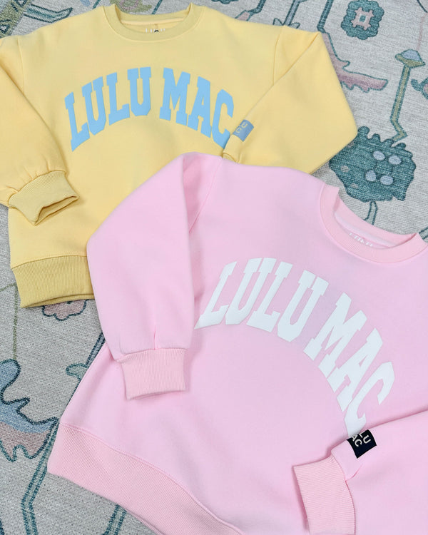 Lulu Mac Sweatshirt- Light Pink/White