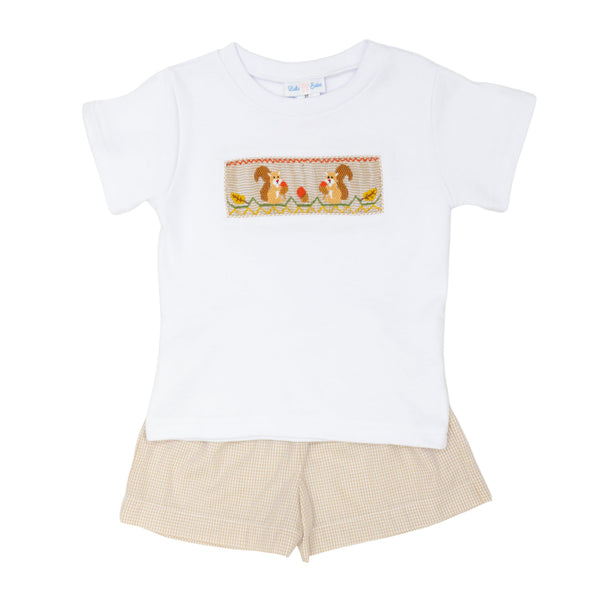 Autumn Leaves Smocked Tom Short Set