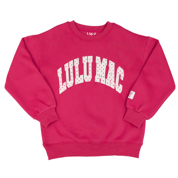 Lulu Mac Sweatshirt- Hot Pink/White Polka Dot- Stitch