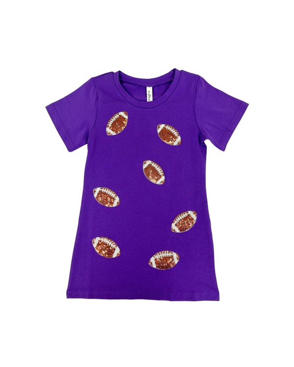 Football Sequin Dress- Purple