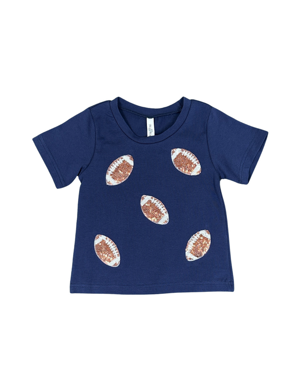 Football Sequin Shirt- Navy