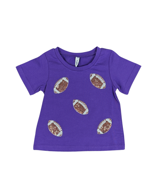 Football Sequin Shirt- Purple