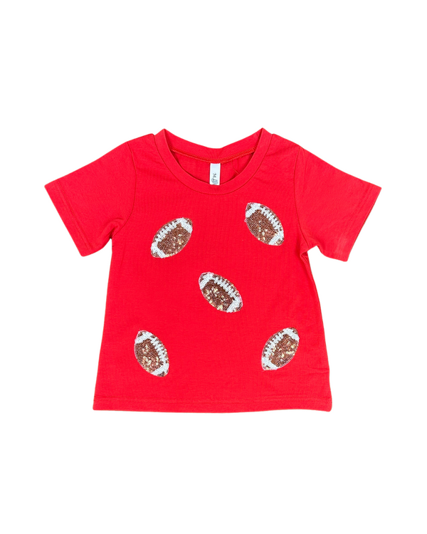 Football Sequin Shirt- Red