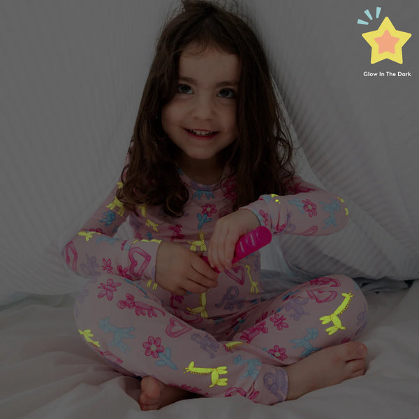 Party Animals Glow In The Dark L/S Pj- Pink