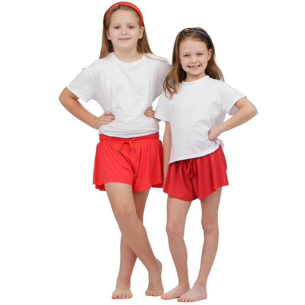 Butterfly Flowy Shorts- Crimson