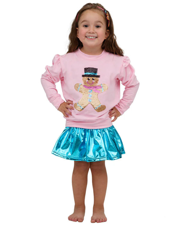Slick Metallic Gathered Skort- Turquoise