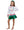 Slick Metallic Gathered Skort- Green