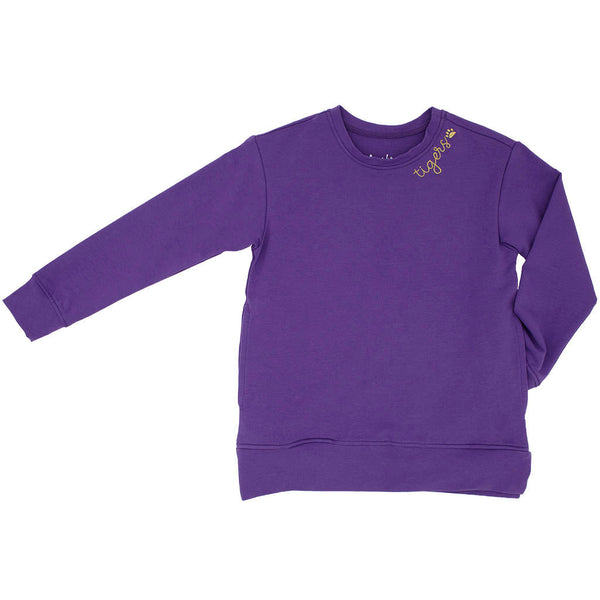 Tiger W/ Gold Embroidered Collar- Purple Tunic
