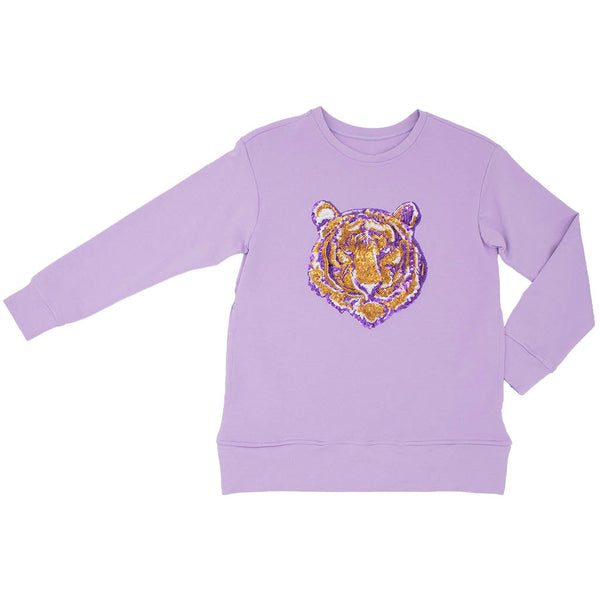 Tiger Sequin Tunic- Lavender