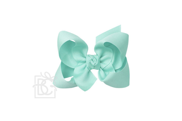 Grosgrain Bow On Clip- Mineral Ice