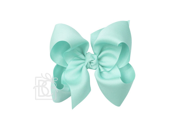 Grosgrain Bow On Clip- Mineral Ice