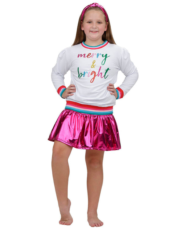 Merry & Bright Glitter Holly Sweatshirt