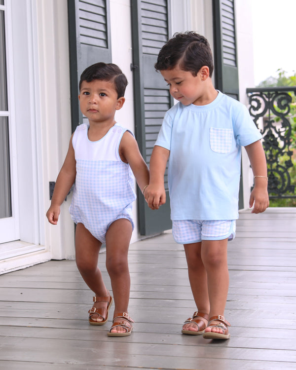 Madden Bubble- Light Blue Gingham