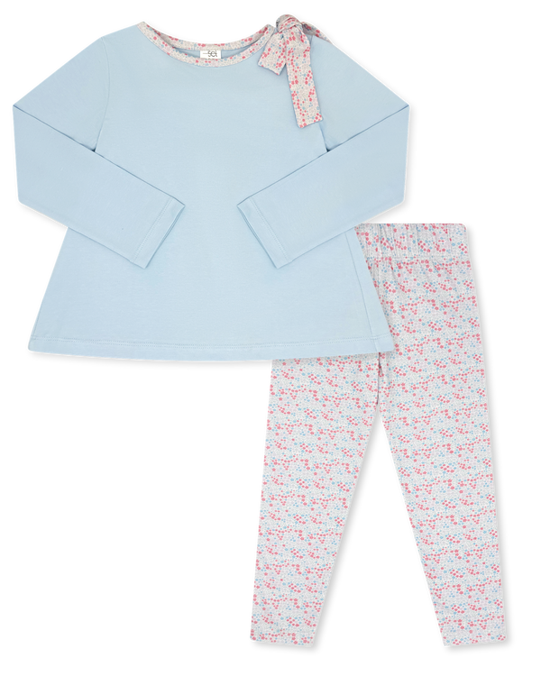 Madeline Legging Set- Petal Play, Cotton Candy Blue