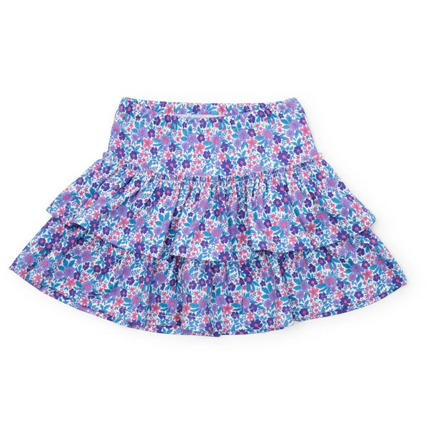 Maggie Tiered Skirt- Blackberry Floral