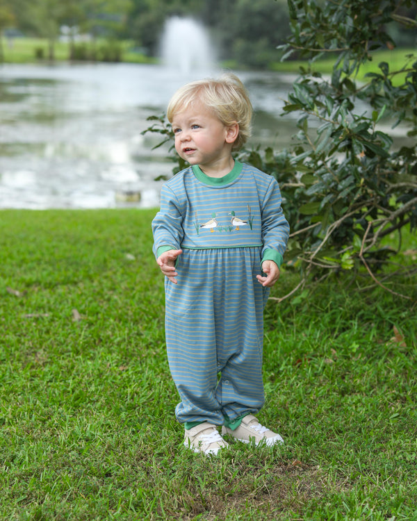 Mallard Embroidery LS Romper