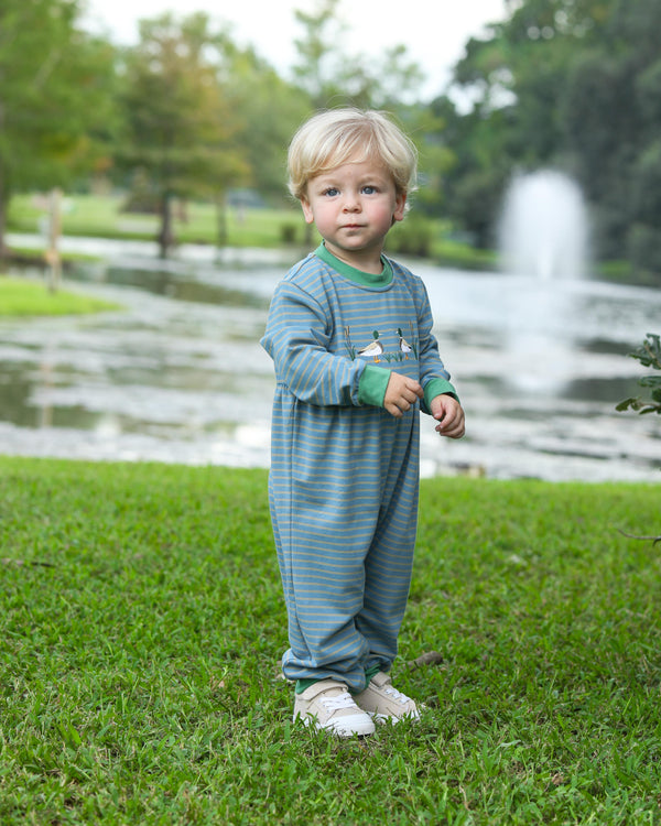 Mallard Embroidery LS Romper