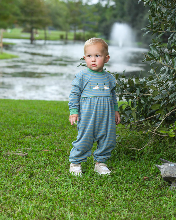 Mallard Embroidery LS Romper