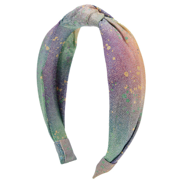 Mardi Gars Shimer Splatter Top Knot Headband